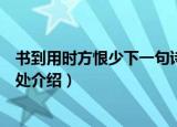 书到用时方恨少下一句诗词是什么意思（书到用时方恨少出处介绍）
