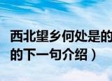 西北望乡何处是的下一句是啥（西北望乡何处的下一句介绍）