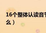 16个整体认读音节（16个整体认读音节是什么）