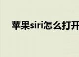 苹果siri怎么打开（打开苹果siri的教程）