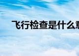 飞行检查是什么意思（飞行检查的意思）