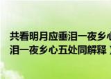 共看明月应垂泪一夜乡心五处同是什么意思（共看明月应垂泪一夜乡心五处同解释）