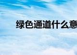 绿色通道什么意思（绿色通道的解释）