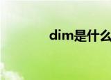 dim是什么意思（dim介绍）