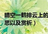 晴空一鹤排云上的意思（晴空一鹤排云上的意思以及赏析）