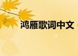 鸿雁歌词中文（鸿雁中文完整歌词）