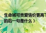 生命诚可贵爱情价更高下句是什么（生命诚可贵爱情价更高的后一句是什么）