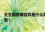天生丽质难自弃是什么意思（天生丽质难自弃具体是什么意思）