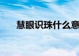 慧眼识珠什么意思（慧眼识珠的解释）