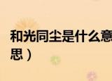 和光同尘是什么意思（词语和光同尘是什么意思）