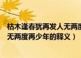 枯木逢春犹再发人无两度再少年的意思（枯木逢春犹再发人无两度再少年的释义）