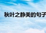 秋叶之静美的句子（描写秋叶静美的句子）