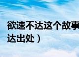 欲速不达这个故事告诉我们什么道理（欲速不达出处）
