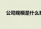 公司规模是什么意思（公司规模是什么）