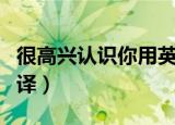很高兴认识你用英语怎么说（很高兴认识你翻译）