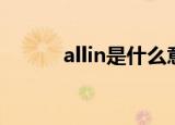 allin是什么意思（allin的解释）