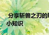  分享斩兽之刃的玩法及斩兽之刃的一些游戏小知识