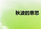 秋波的意思（到底什么是秋波）
