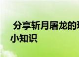  分享斩月屠龙的玩法及斩月屠龙的一些游戏小知识