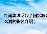 红雨瓢泼泛起了回忆怎么潜什么歌（红雨瓢泼泛起了回忆怎么潜的歌名介绍）