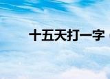 十五天打一字（十五天打一字答案）
