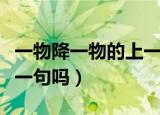 一物降一物的上一句是什么（一物降一物有上一句吗）