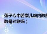 莲子心中苦梨儿腹内酸的意思是什么（莲子心中苦梨儿腹内酸是对联吗）
