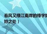 春风又绿江南岸的绿字好在哪里（春风又绿江南岸的绿字精妙之处）