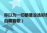 你以为一切都是没选好是什么歌（你以为一切都是没选好来自哪首歌）