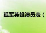 孤军英雄演员表（列出如下14名演员名单）