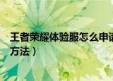 王者荣耀体验服怎么申请账号（王者荣耀体验服申请账号的方法）