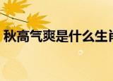 秋高气爽是什么生肖（秋高气爽是马生肖吗）