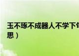 玉不琢不成器人不学下句是什么（玉不琢不成器人不学的意思）