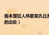 我本楚狂人凤歌笑孔丘是什么意思（我本楚狂人凤歌笑孔丘的出处）