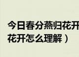 今日春分燕归花开是什么意思（今日春分燕归花开怎么理解）