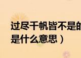 过尽千帆皆不是的意思（诗句 过尽千帆皆不是什么意思）