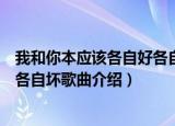 我和你本应该各自好各自坏是什么歌（我和你本应该各自好各自坏歌曲介绍）