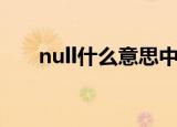null什么意思中文翻译（null的解释）