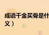 成语千金买骨是什么意思（成语千金买骨的含义）