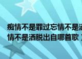 痴情不是罪过忘情不是洒脱是什么歌（歌词痴情不是罪过忘情不是洒脱出自哪首歌）