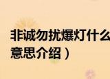 非诚勿扰爆灯什么意思（关于非诚勿扰爆灯的意思介绍）