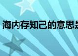 海内存知己的意思是什么（海内存知己解释）