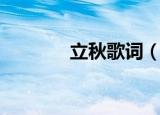 立秋歌词（立秋歌词是什么）