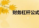 财务杠杆公式（财务杠杆是什么）
