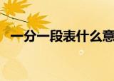 一分一段表什么意思（一分一段表的解释）