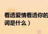看透爱情看透你的歌词（看透爱情看透你的歌词是什么）