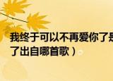 我终于可以不再爱你了是什么歌（歌词我终于可以不再爱你了出自哪首歌）