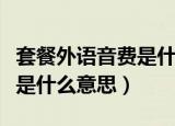 套餐外语音费是什么意思（套餐外语音费具体是什么意思）