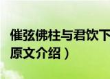 催弦佛柱与君饮下句是什么（催弦佛柱与君饮原文介绍）