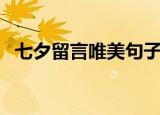 七夕留言唯美句子（适合七夕的留言语录）